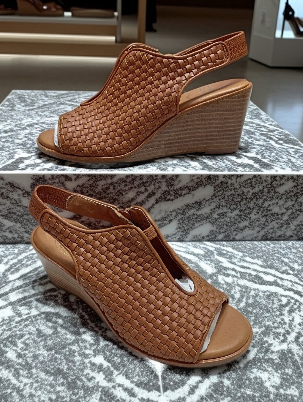 Andre Assous Belinda Woven Wedge Sandals Women's Sz 6 🆕 $150